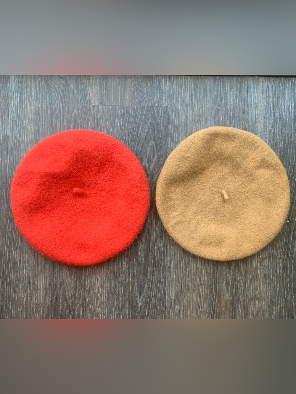Beret Duo - Red & Camel